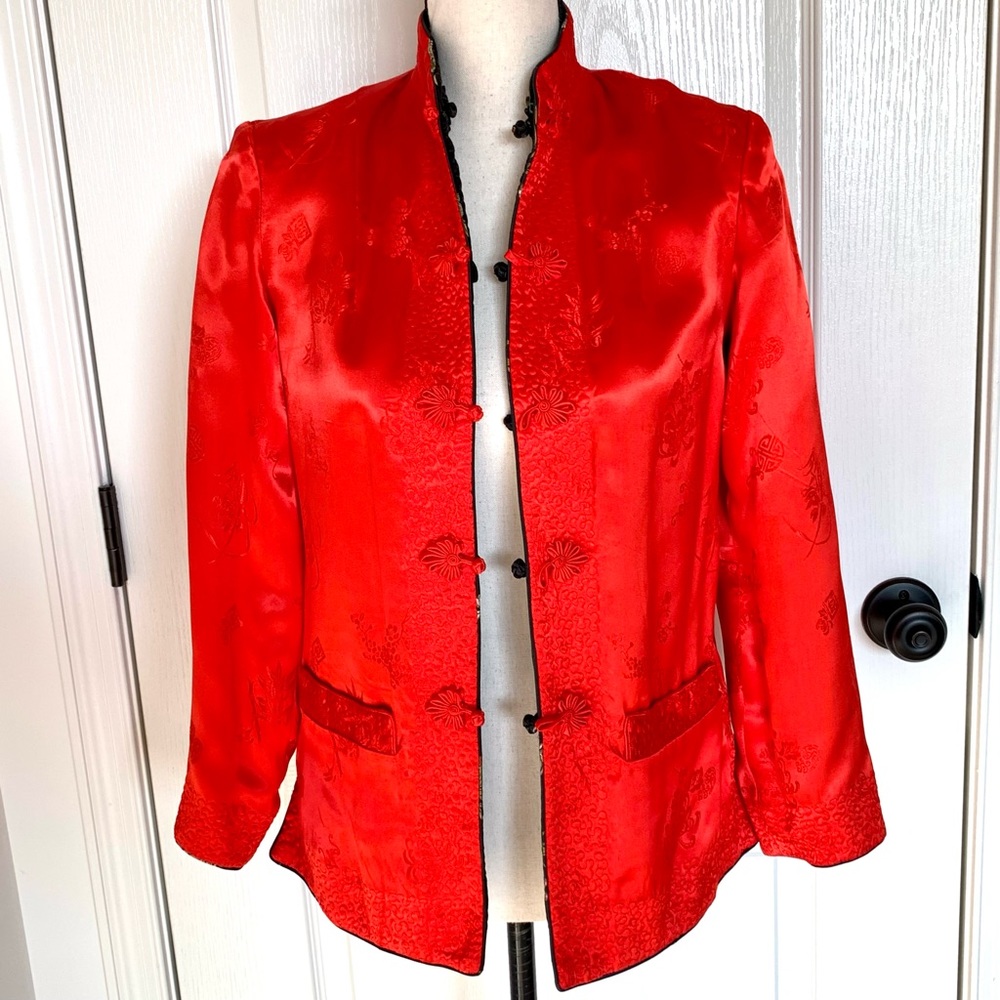 Reversible Embroidered Oriental Jacket/Blazers/M - image 5